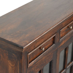 Light Walnut Cabinet with Glazed Doors - Living with Luxury