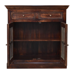 Light Walnut Cabinet with Glazed Doors - Living with Luxury