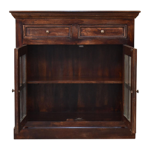 Light Walnut Cabinet with Glazed Doors - Living with Luxury