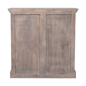 Stone Finish Cabinet with Glazed Doors - Living with Luxury