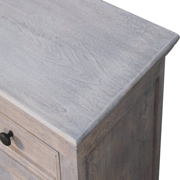 Stone Finish Cabinet with Glazed Doors - Living with Luxury
