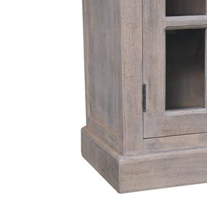 Stone Finish Cabinet with Glazed Doors - Living with Luxury