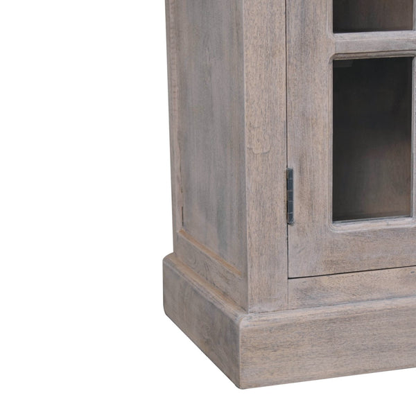 Stone Finish Cabinet with Glazed Doors - Living with Luxury