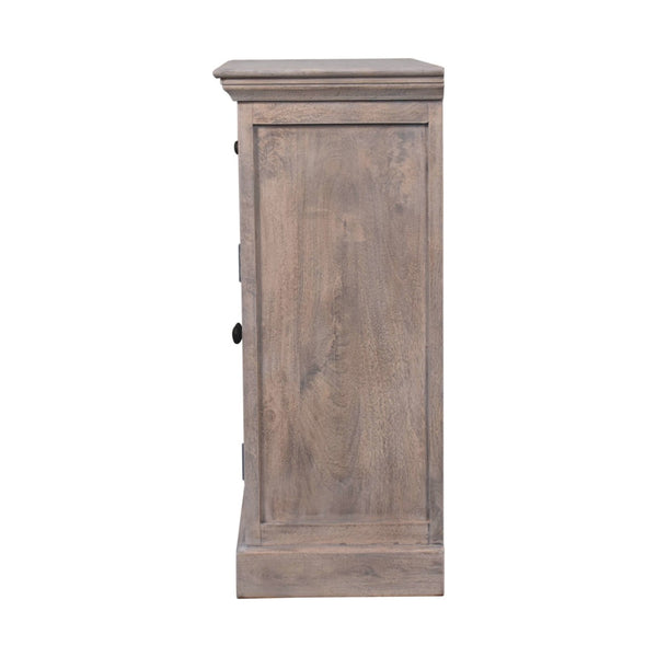Stone Finish Cabinet with Glazed Doors - Living with Luxury