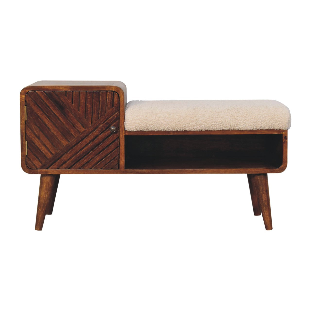Boucle Carved Chestnut Telephone Table - Living with Luxury
