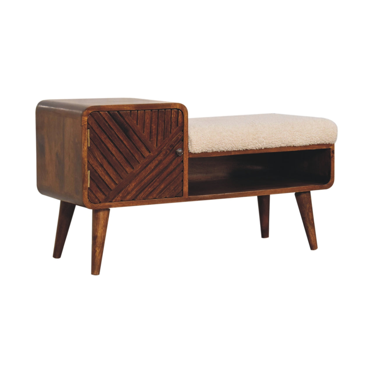Boucle Carved Chestnut Telephone Table - Living with Luxury