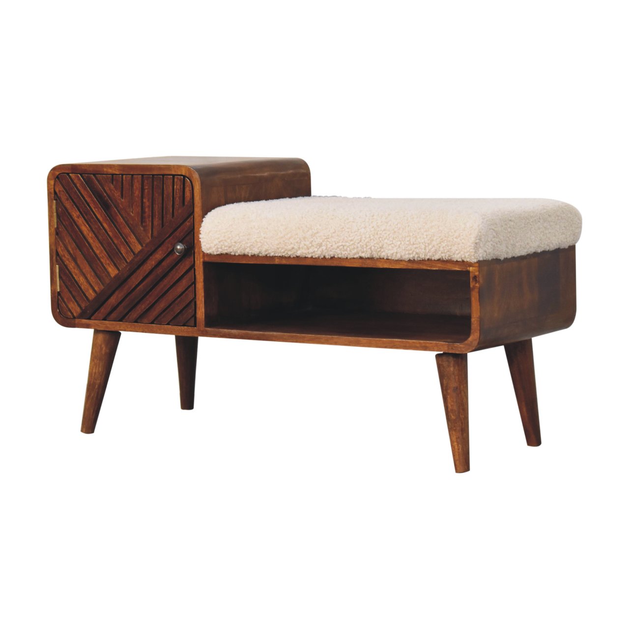 Boucle Carved Chestnut Telephone Table - Living with Luxury