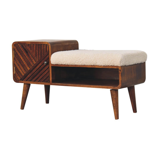 Boucle Carved Chestnut Telephone Table - Living with Luxury