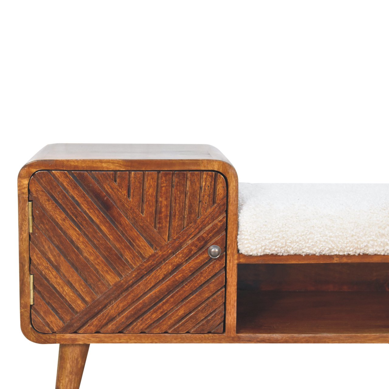 Boucle Carved Chestnut Telephone Table - Living with Luxury