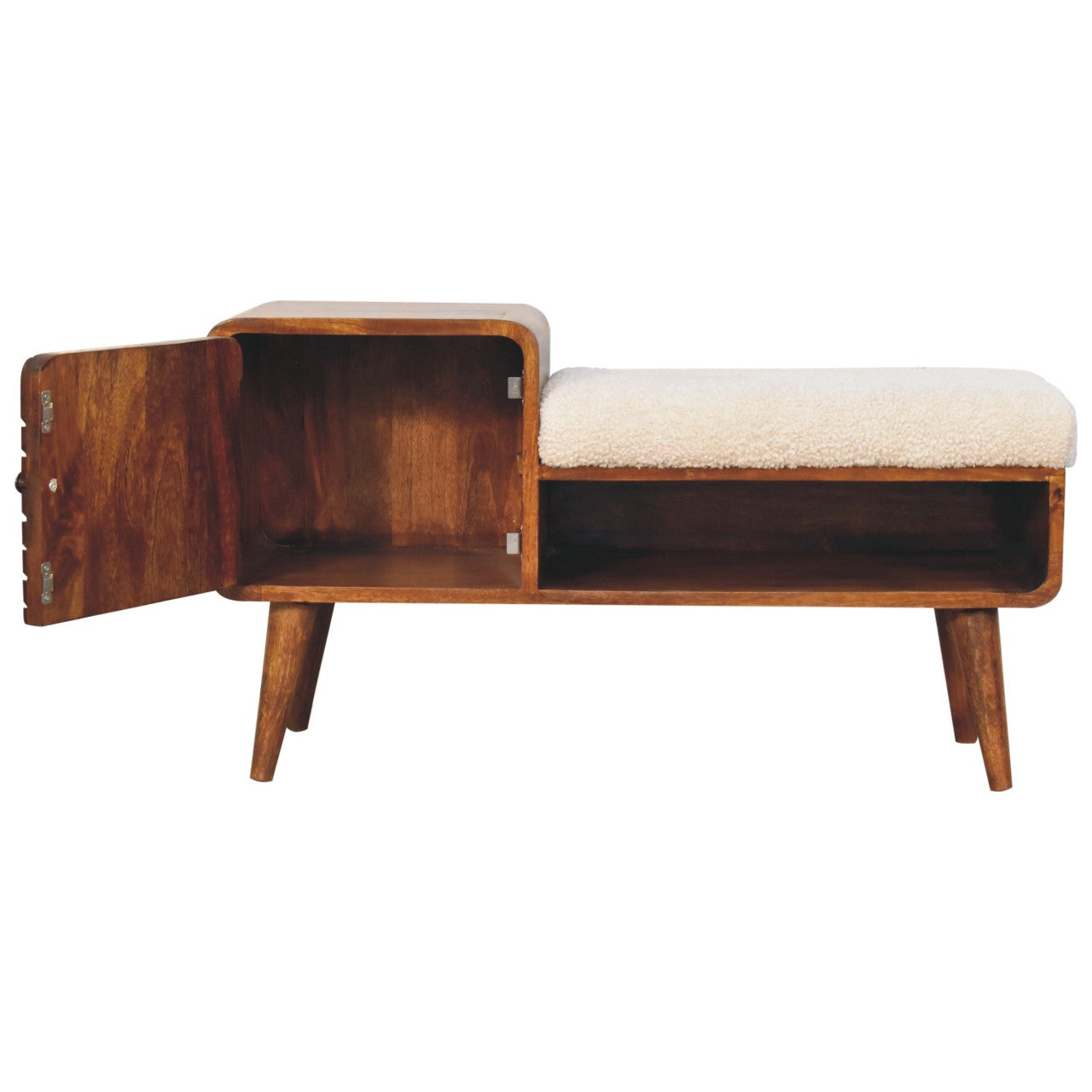 Boucle Carved Chestnut Telephone Table - Living with Luxury