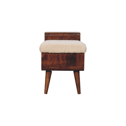 Boucle Carved Chestnut Telephone Table - Living with Luxury