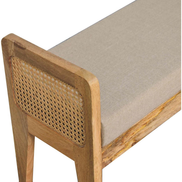 Mud Linen Rattan Bench