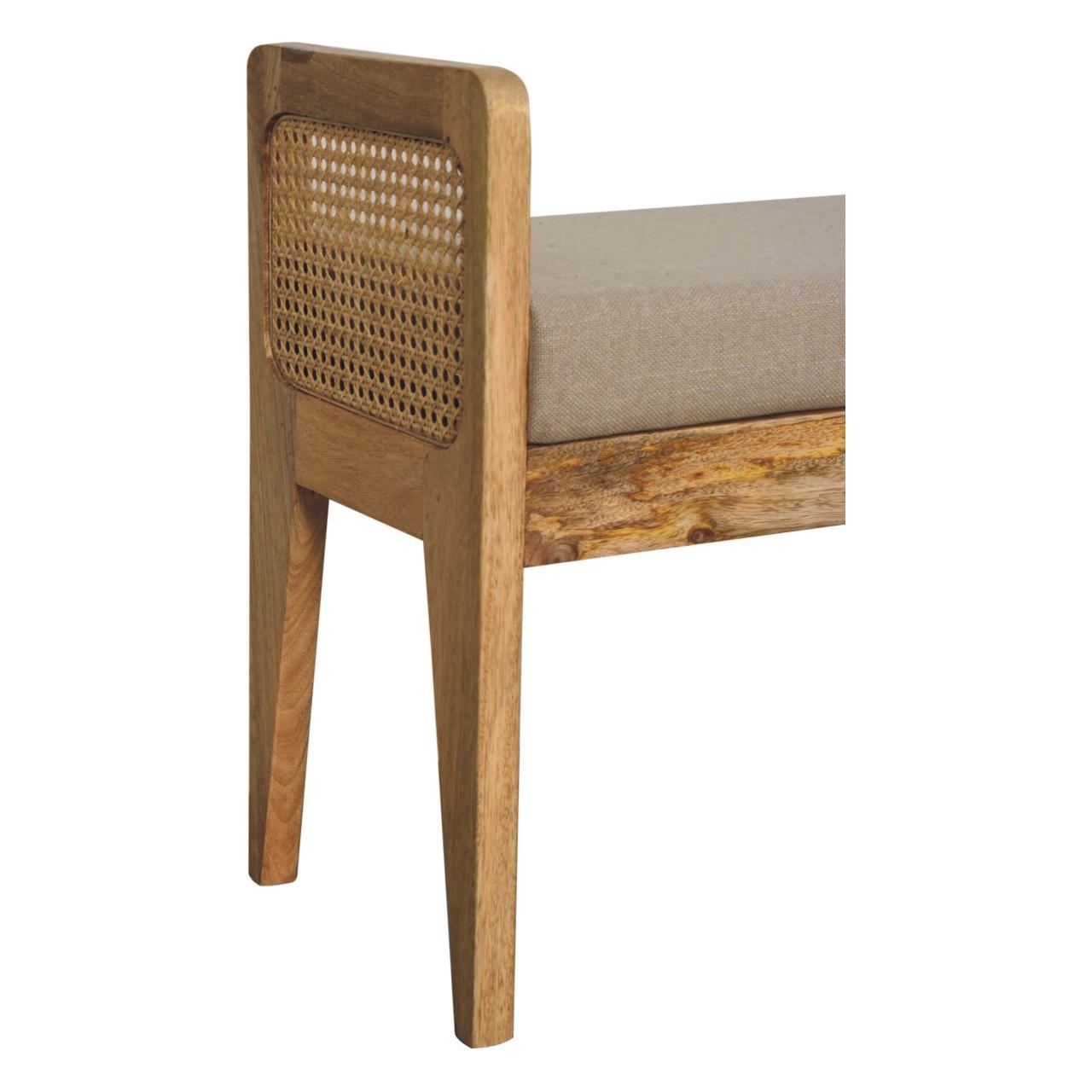 Mud Linen Rattan Bench Living with Luxury