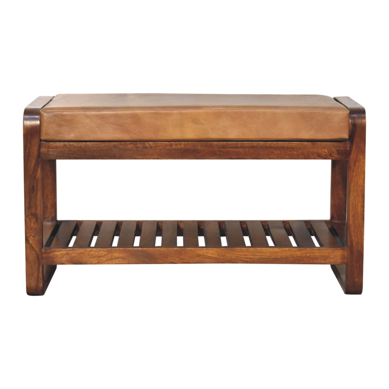 Small Buffalo Slatted Hallway Bench - Living with Luxury