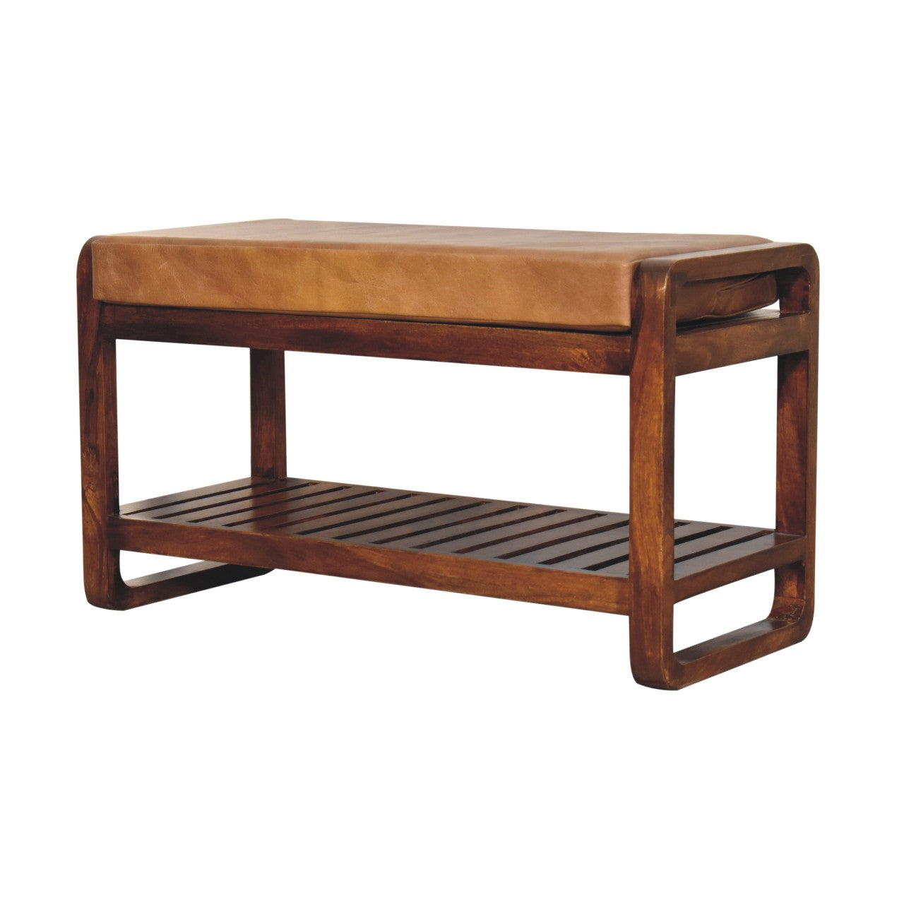 Small Buffalo Slatted Hallway Bench - Living with Luxury