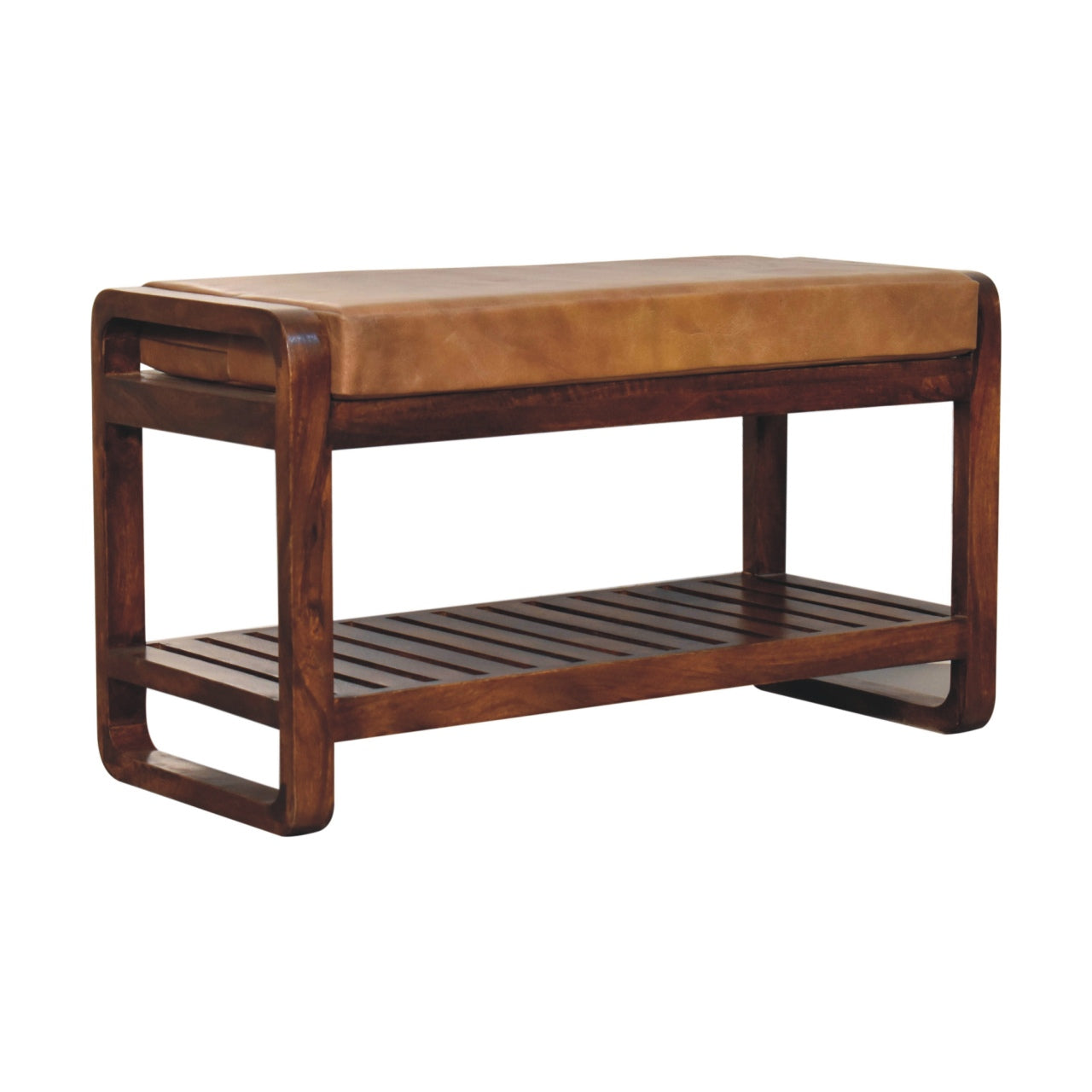 Small Buffalo Slatted Hallway Bench - Living with Luxury