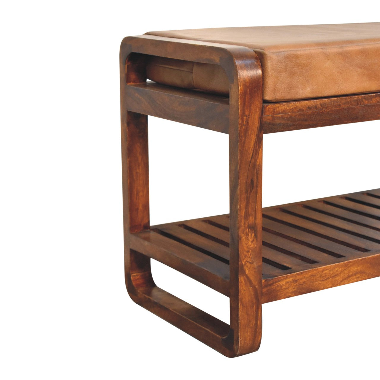 Small Buffalo Slatted Hallway Bench - Living with Luxury