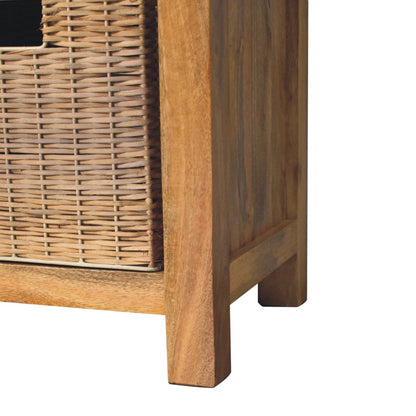Rattan Basket Linen Bench - Living with Luxury