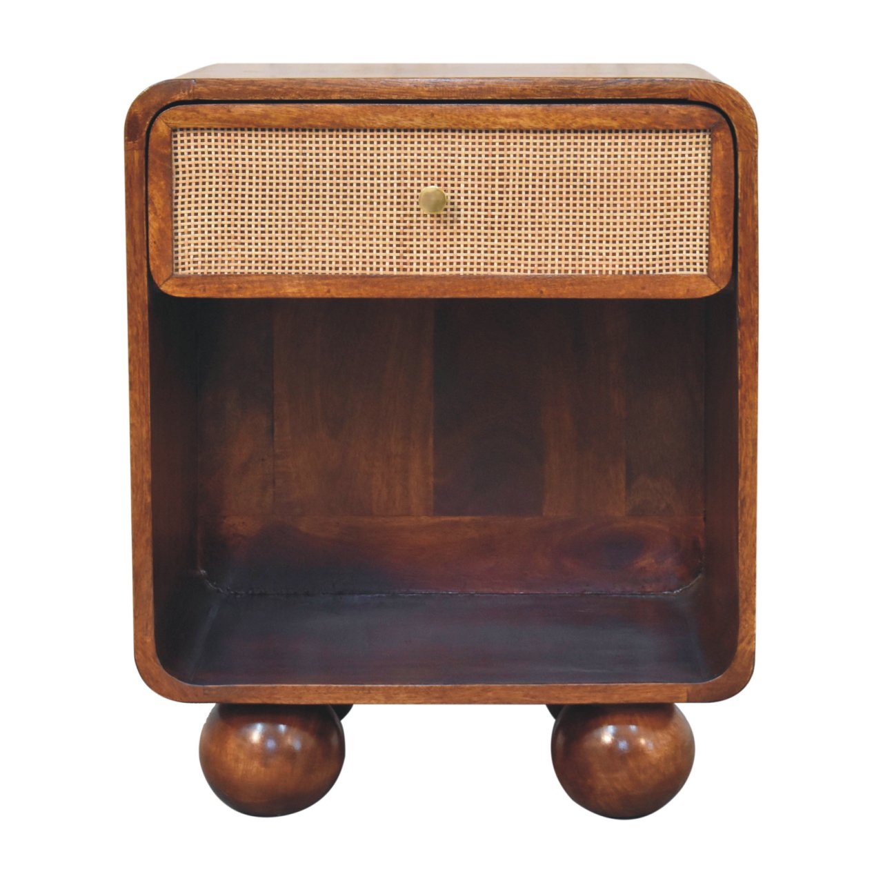 Chestnut Open Woven Bedside - Living with Luxury
