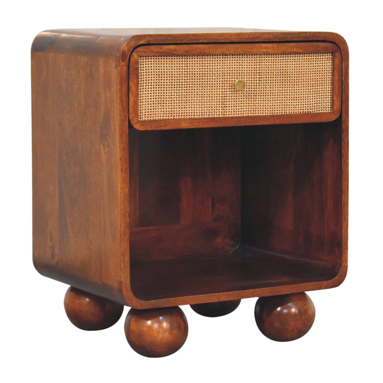 Chestnut Open Woven Bedside - Living with Luxury