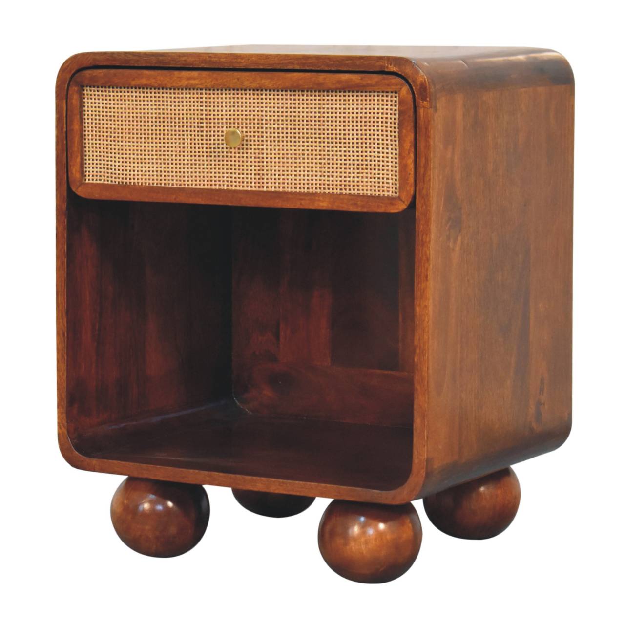 Chestnut Open Woven Bedside - Living with Luxury