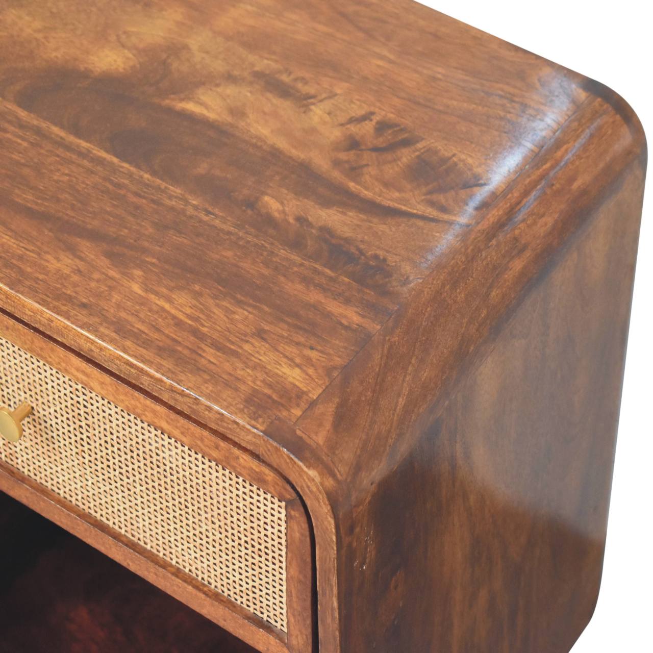 Chestnut Open Woven Bedside - Living with Luxury