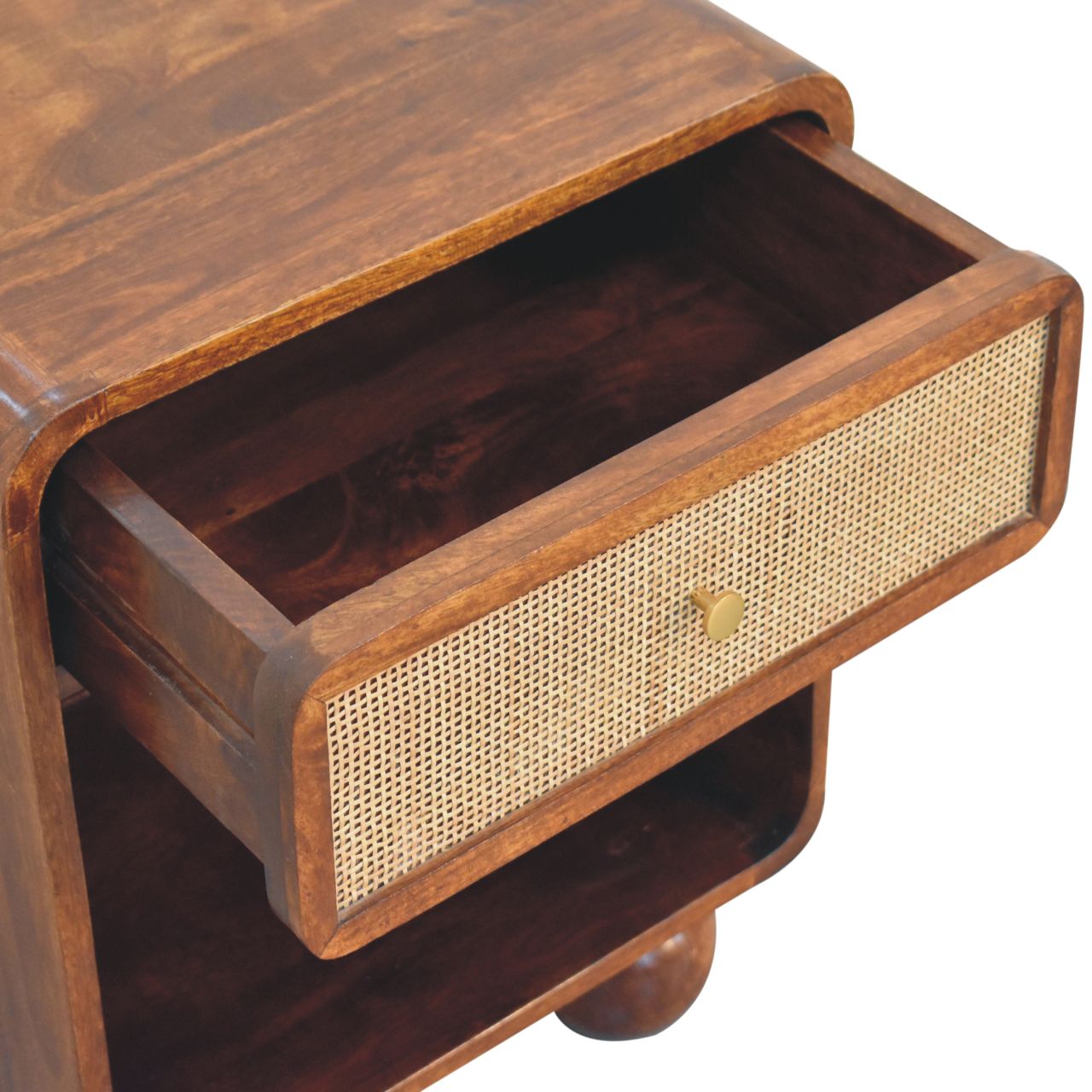 Chestnut Open Woven Bedside - Living with Luxury