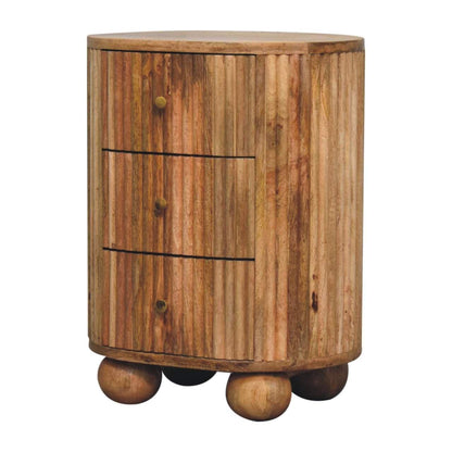 Soba Ball 3 Drawer Bedside - Living with Luxury