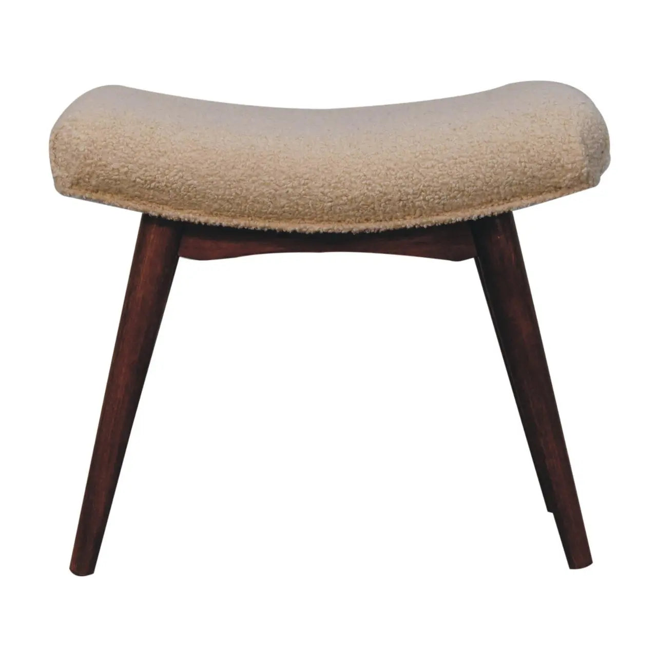 Honey Caramel Boucle Cream Curved Bench - Living with Luxury