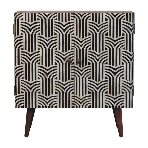 Honey Caramel Edessa Bone Inlay Cabinet - Living with Luxury
