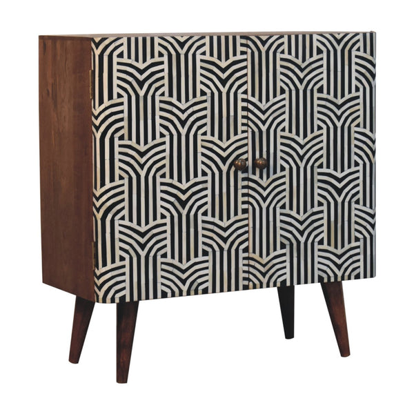 Honey Caramel Edessa Bone Inlay Cabinet - Living with Luxury