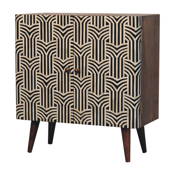 Honey Caramel Edessa Bone Inlay Cabinet - Living with Luxury
