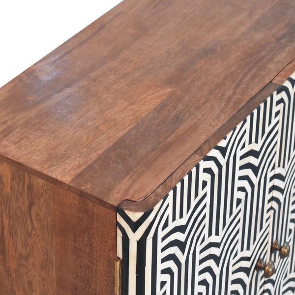 Honey Caramel Edessa Bone Inlay Cabinet - Living with Luxury