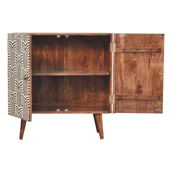 Honey Caramel Edessa Bone Inlay Cabinet - Living with Luxury