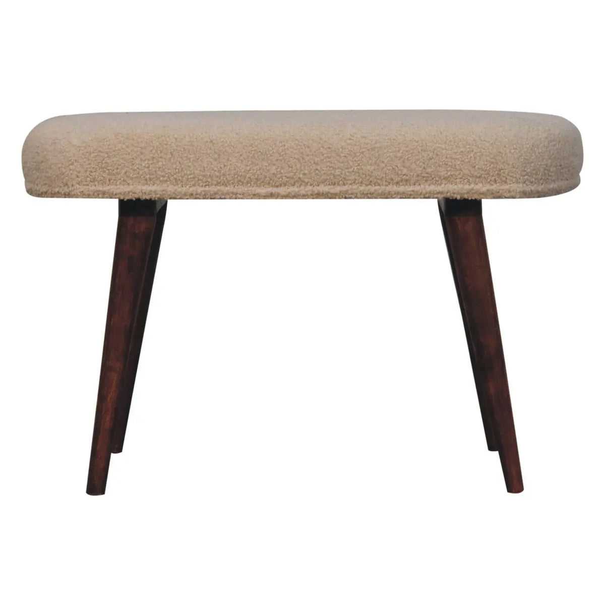 Honey Caramel Boucle Nordic Bench