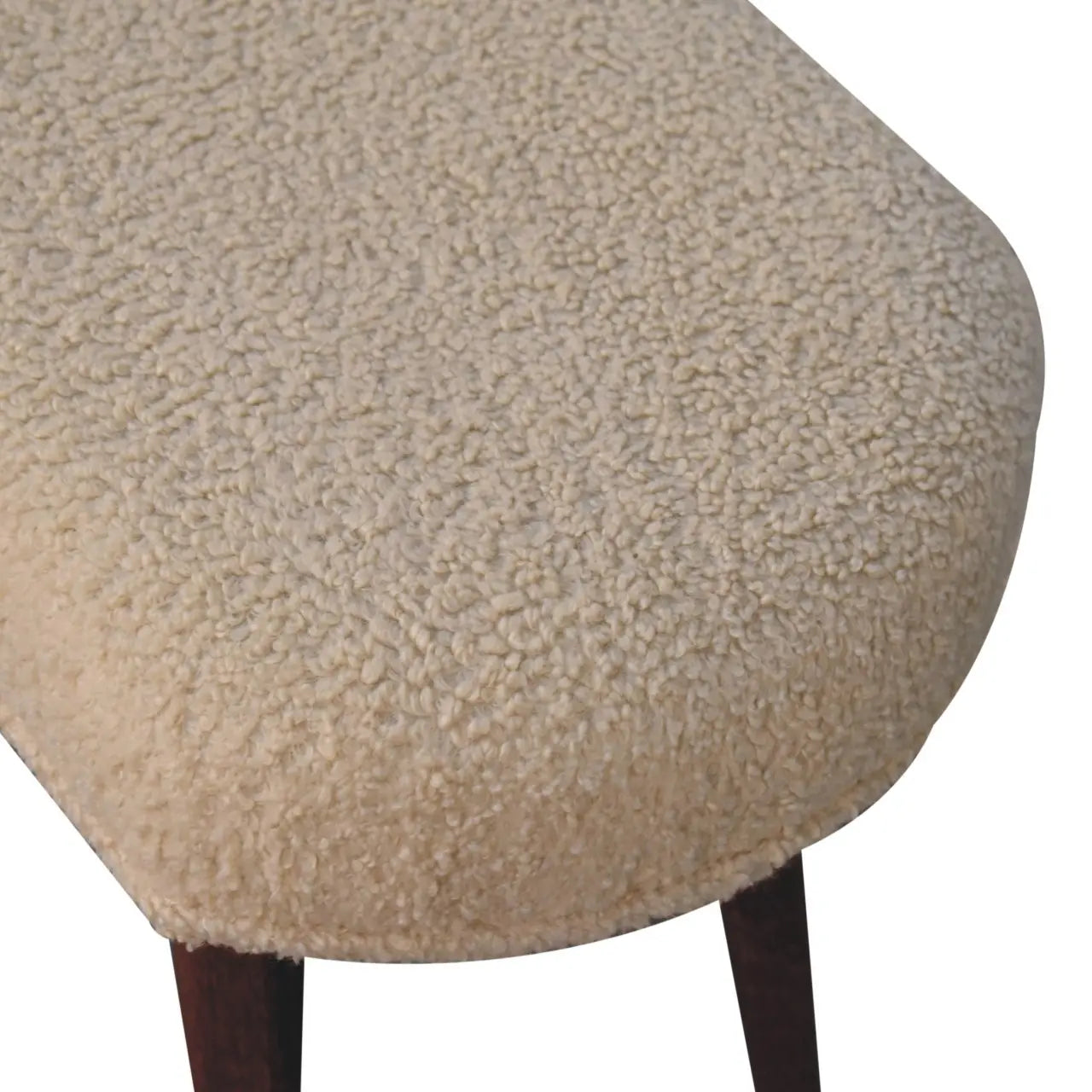 Honey Caramel Boucle Cream Nordic Bench - Living with Luxury