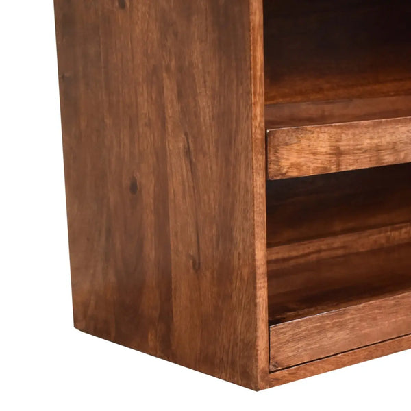 Buffalo Hide Pull out Honey Caramel Shoe Storage Bench