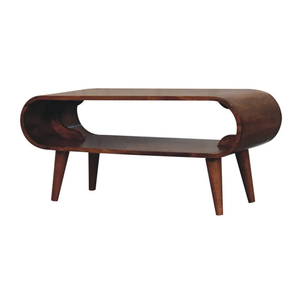 Wooden Coffee Table – Amaya Nordic Style Honey Caramel Coffee Table