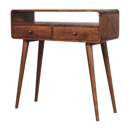 Curved Honey Caramel Console Table - Living with Luxury