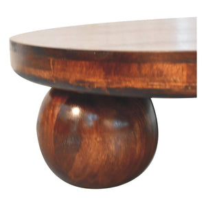 California Walnut Central Table with Ball Feet