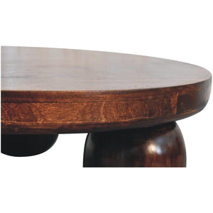 California Walnut Central Table with Ball Feet