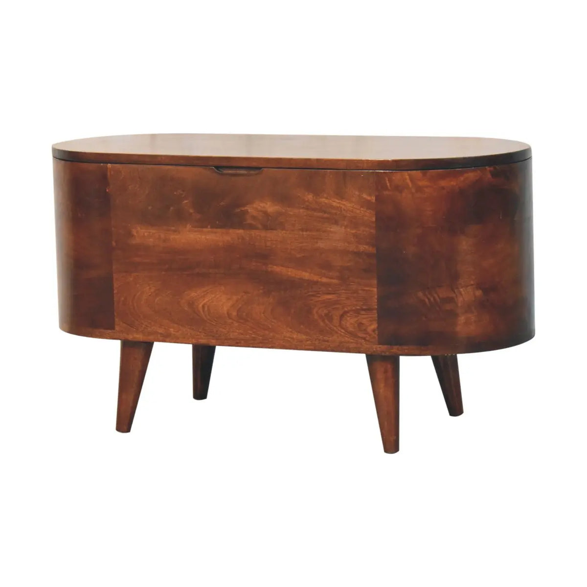 Living with Luxury Curved California Walnut Blanket Box