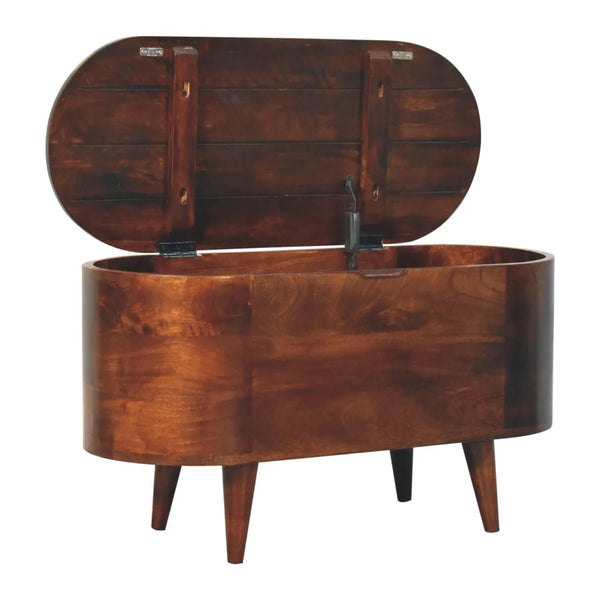 Curved California Walnut Blanket Box
