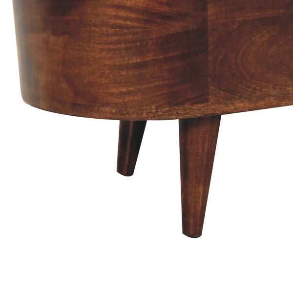 Curved California Walnut Blanket Box