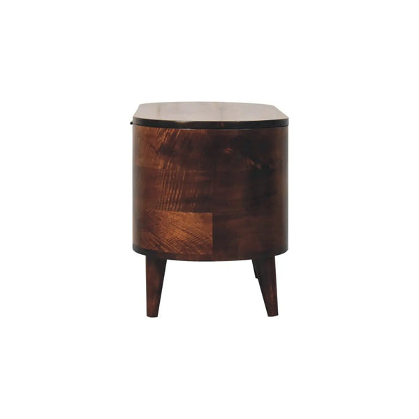 Curved California Walnut Blanket Box
