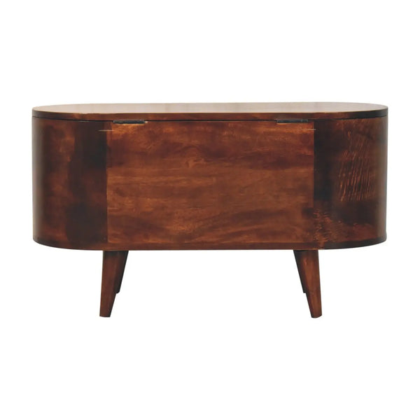 Curved California Walnut Blanket Box