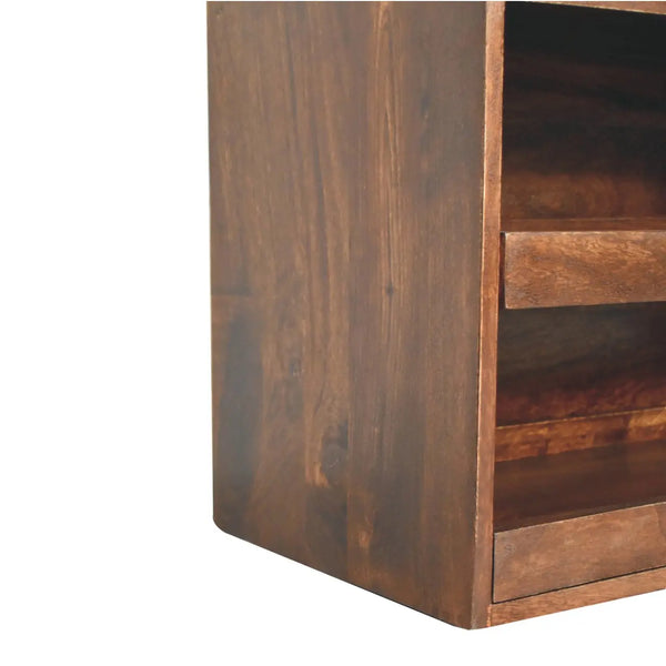 California Walnut Style Mud Linen Pull out Shoe Bench