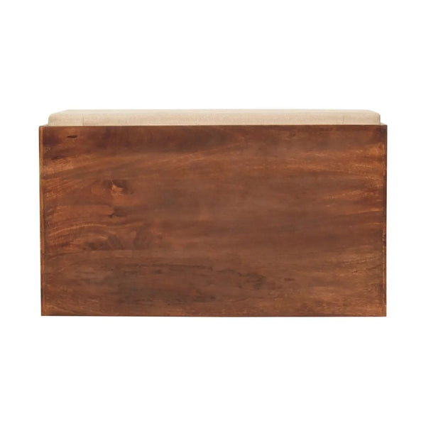 California Walnut Style Mud Linen Pull out Shoe Bench