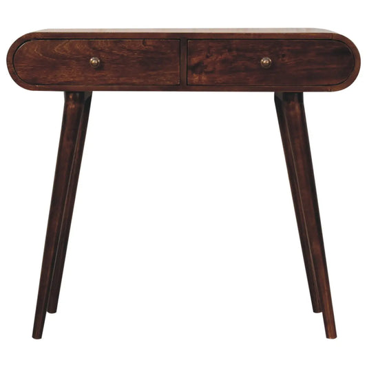 California Walnut Curved Edge Console Table - Living with Luxury