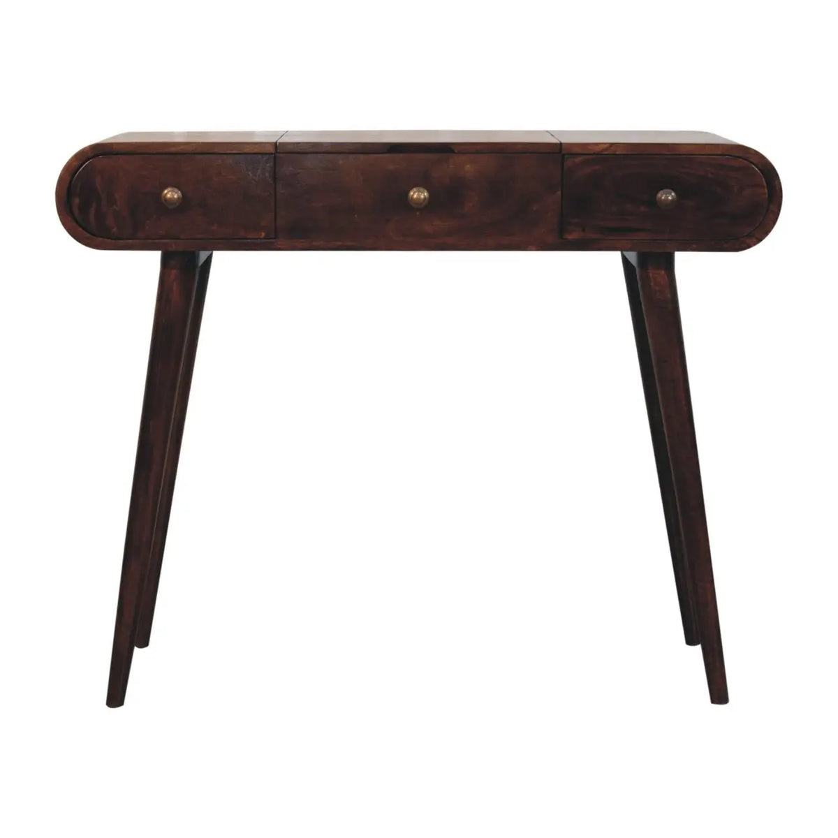 California Walnut Dressing Table Foldable Mirror